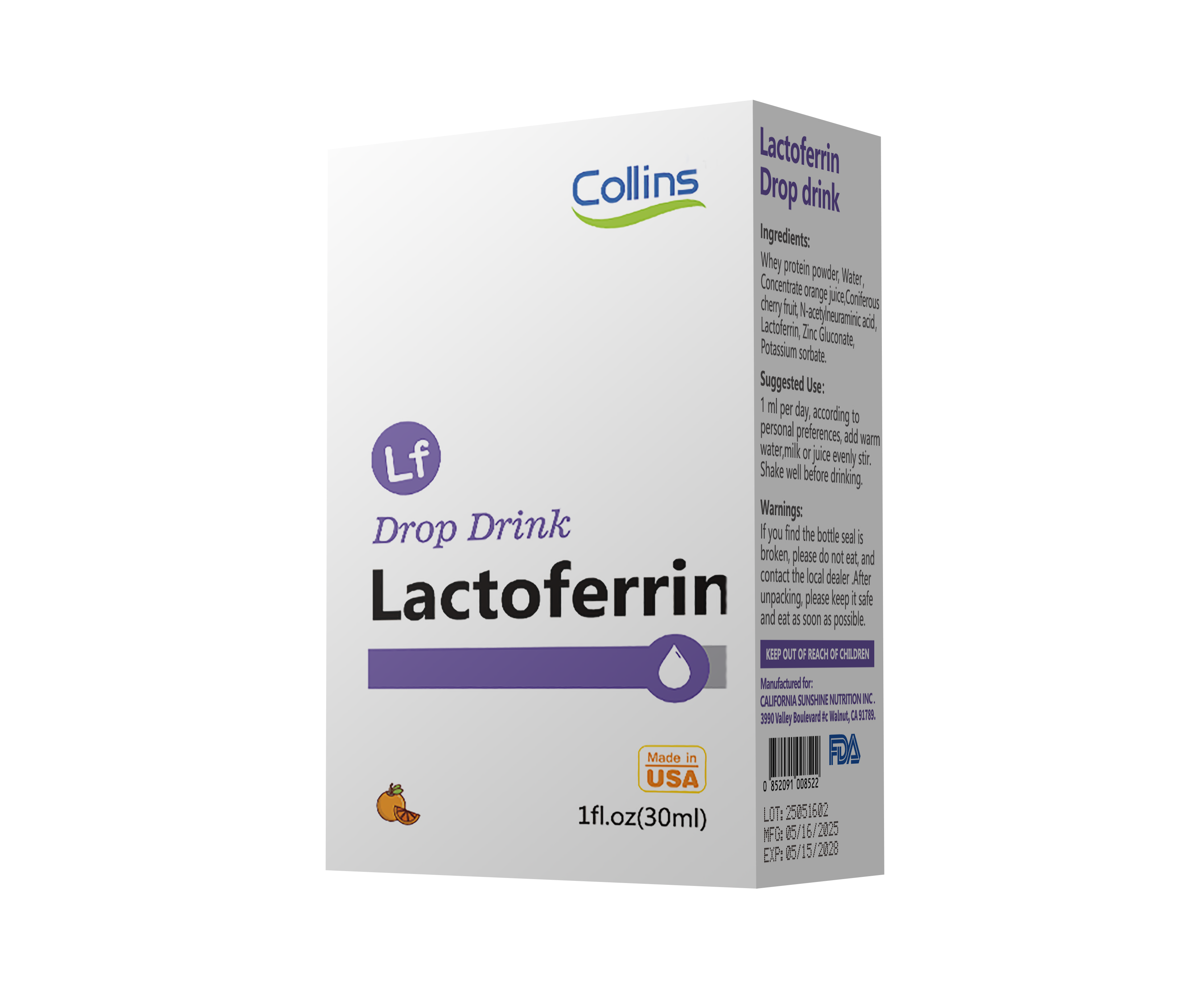 科琳思乳鐵蛋白滴液飲品